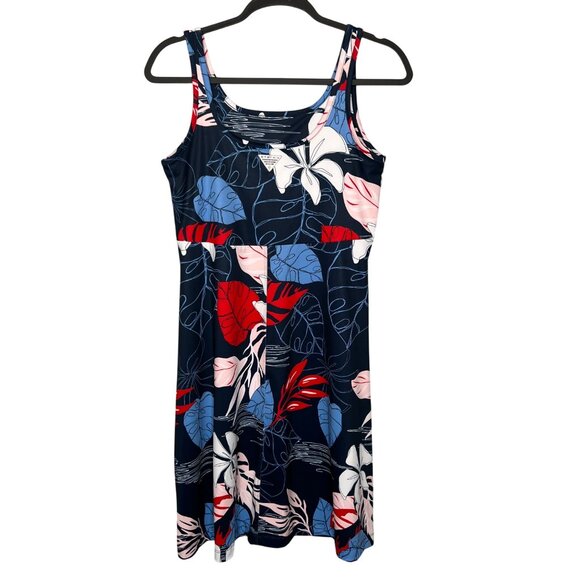 Columbia Womens PFG Freezer III Tank Dress Size Medium Outdoor Sleeveless Floral - Picture 2 of 8